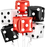 Biapian Jumbo Dice Balloons Foil, 6 Pcs 24 Inch Red Black White 4D