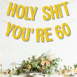 60th Birthday Decorations Women Men Gold Glitter Birthday Decoration