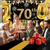 70th Birthday Decorations Men Women with 70th Birthday Banner Black