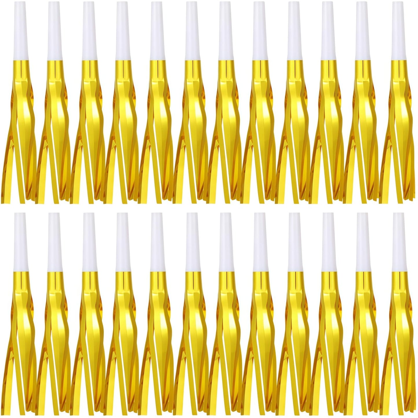 LCPQMZGH 24 Pcs Party Blowers, New Years Eve Noise Makers, Gold Noise