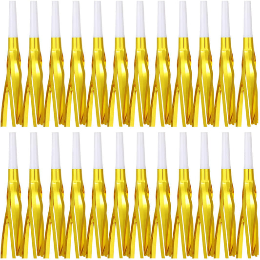 LCPQMZGH 24 Pcs Party Blowers, New Years Eve Noise Makers, Gold Noise