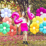 Cute Matte Daisy Flower Balloon Rainbow Garland Groovy Boho Daisy