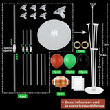 4 Sets Football Party Balloons Stand Kit with Rugby Ball Foil