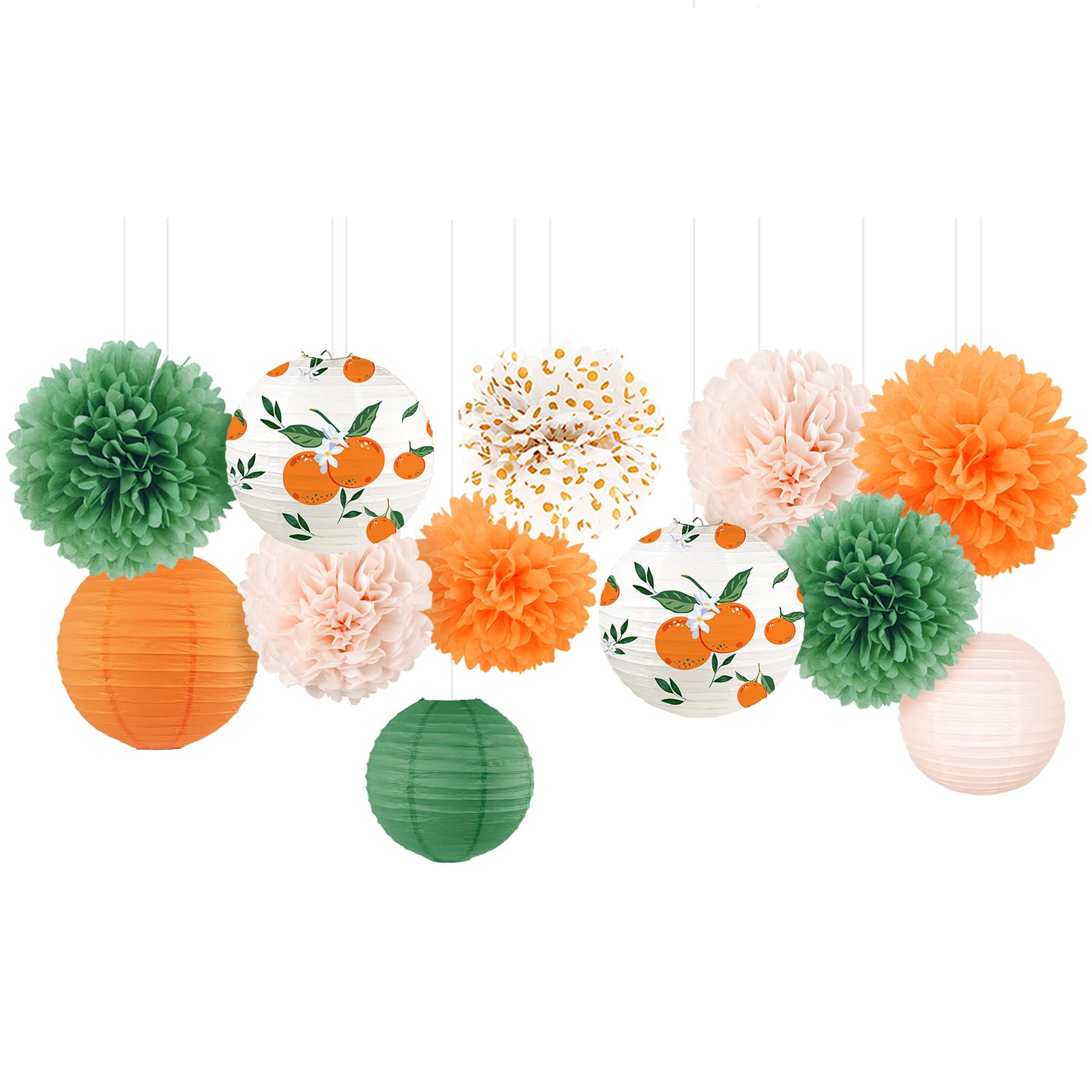 NICROHOME EUR Little Cutie Baby Shower Decorations, 12 PCS Orange