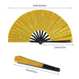 Tkocisa 2 Pack Glitter Large Folding Hand Fans for Line Dancing,