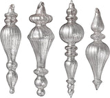 DN DECONATION Mercury Glass Finial Christmas Ornaments, Large Hanging
