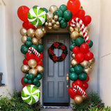 Christmas Balloons Garland Arch Kit Red Dark Green Gold Balloons