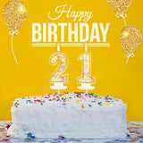 21st Birthday Candle for Cake, Colorful Macaron Numeral Candles for