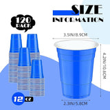 120 Pcs Blue Plastic Cups Gender Reveal plastic Disposable cups 12 oz