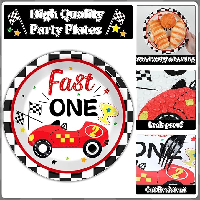 Fast One Birthday Decorations for Boys Racing Car 1st Birthday Party
