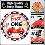 Fast One Birthday Decorations for Boys Racing Car 1st Birthday Party
