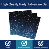 96 Pcs Galaxy Party Starry Night Supplies Tableware Set Outer Space