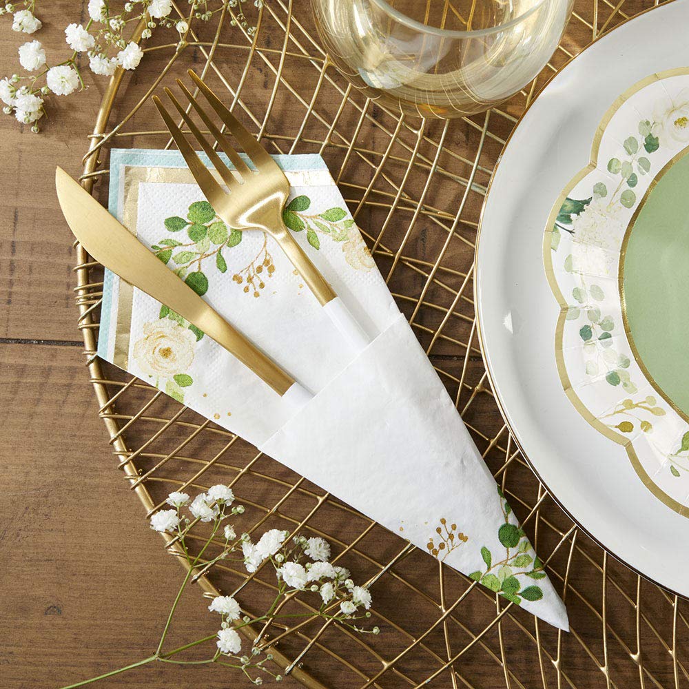 Kate Aspen Sage Green Party Decorations, Eucalyptus Floral Botanical