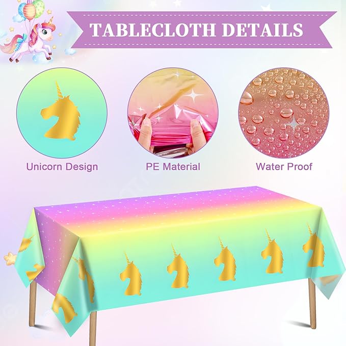144Pcs Purple Unicorn Party Decorations Birthday Supplies for Girls