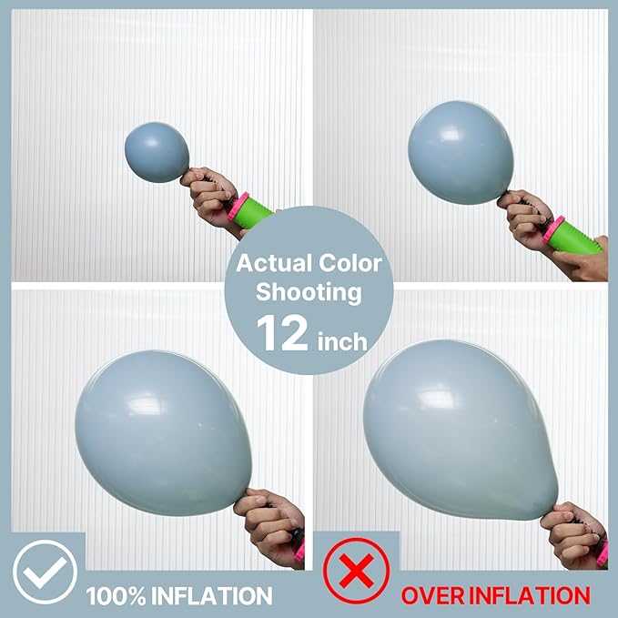 PartyWoo Dusty Blue Balloons 101pcs 12 Inch Light Blue Aqua Boho