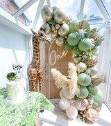 Jungle Safari Balloon Garland Arch Kit 135pcs Sage Green and White
