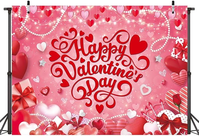 Happy Valentine's Day Backdrop Romantic Love Hearts Valentine's Day