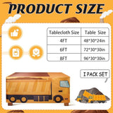 4Ft Construction Vehicle Table Cloth,Construction Birthday