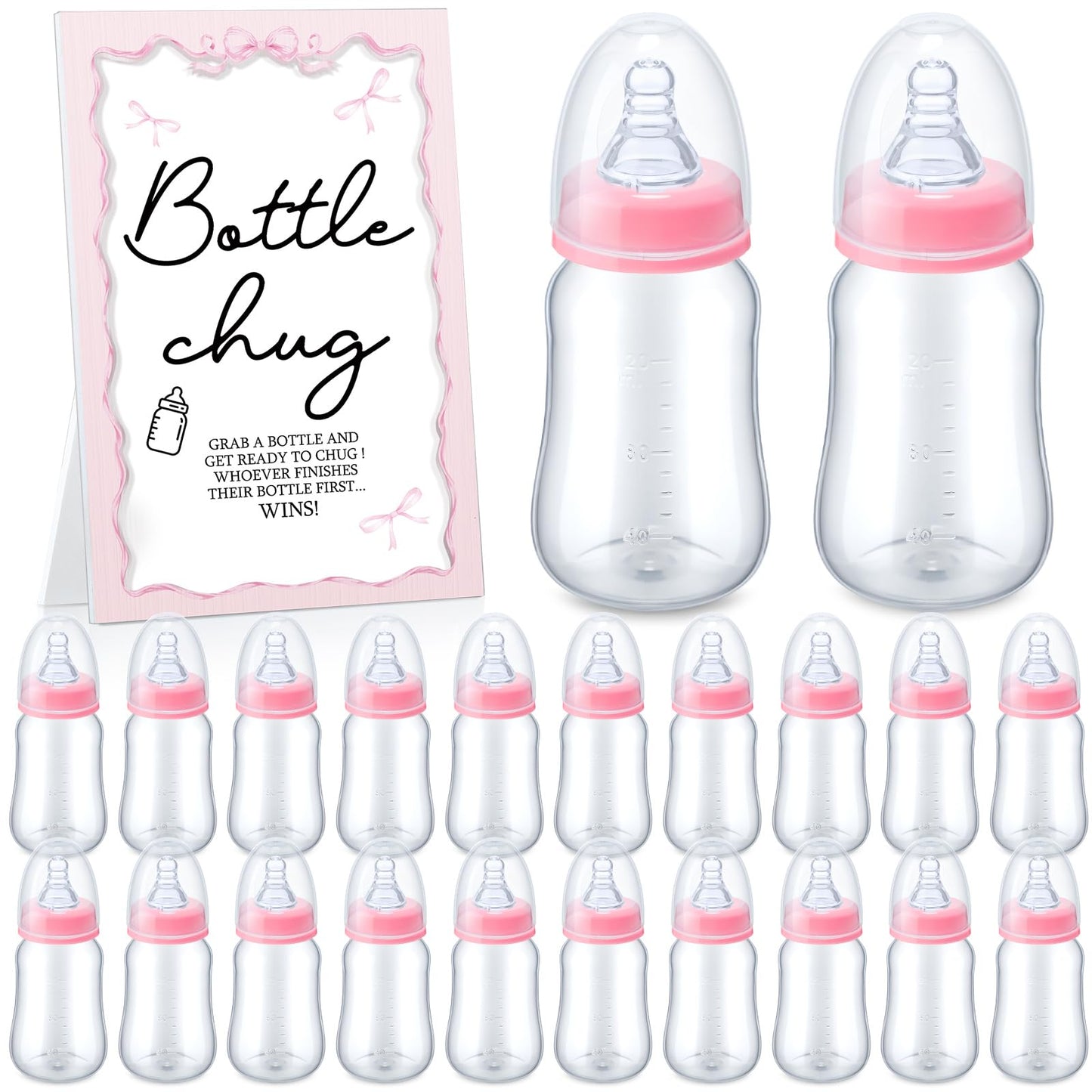 Roowest Bottle Chug Baby Shower Games Favors Including 18 Pcs Bottles