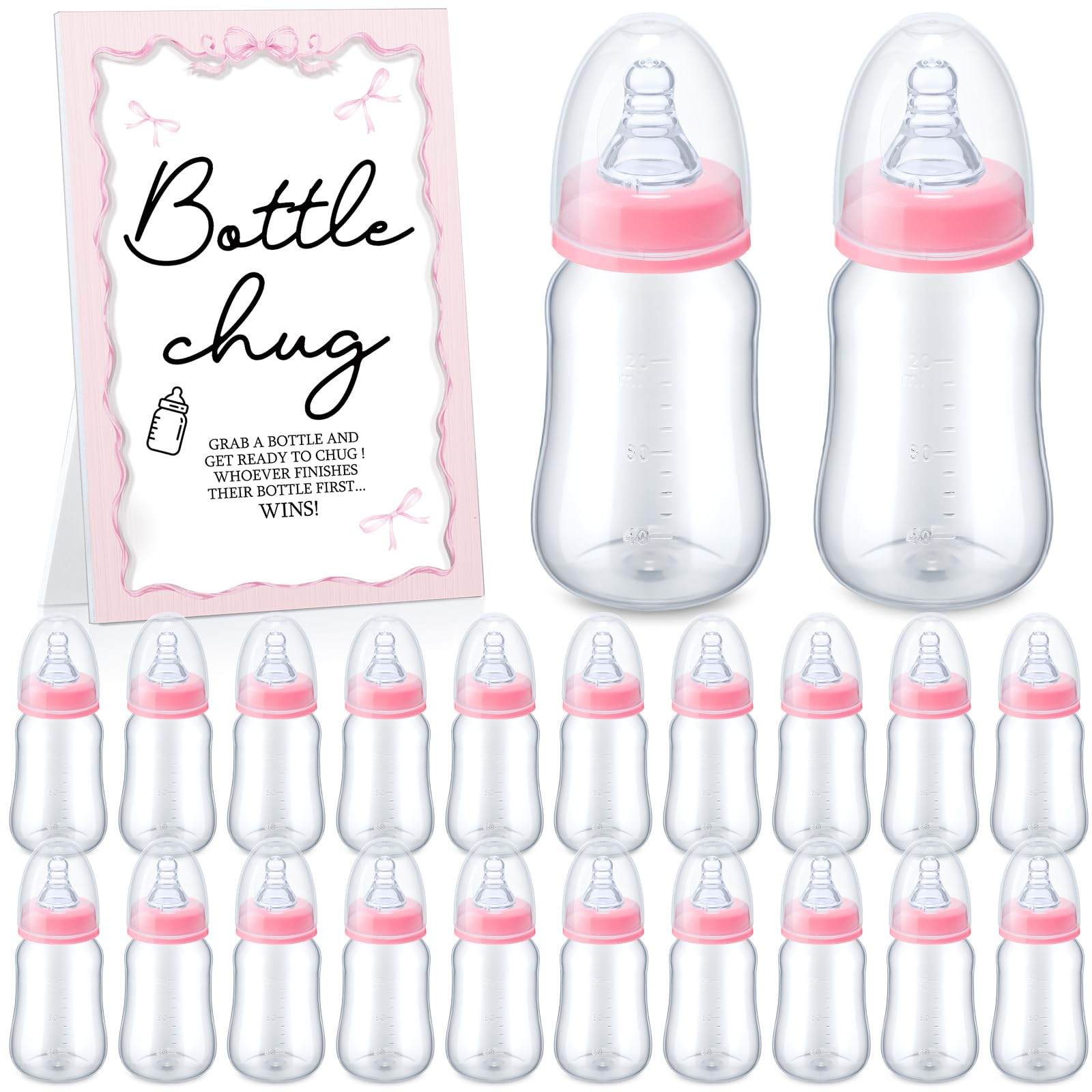 Roowest Bottle Chug Baby Shower Games Favors Including 18 Pcs Bottles