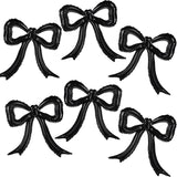 6pcs Black Bow Foil Balloons Bow Mylar Balloon Set for Coquette