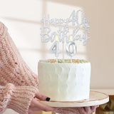40th Birthday Decorations Women Silver with 40th Birthday Sash and