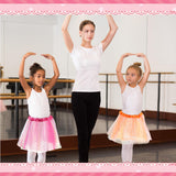 JaGely 9 Pcs Ballet Tutu for Girls Rainbow 3 Layers Fluffy Multicolor