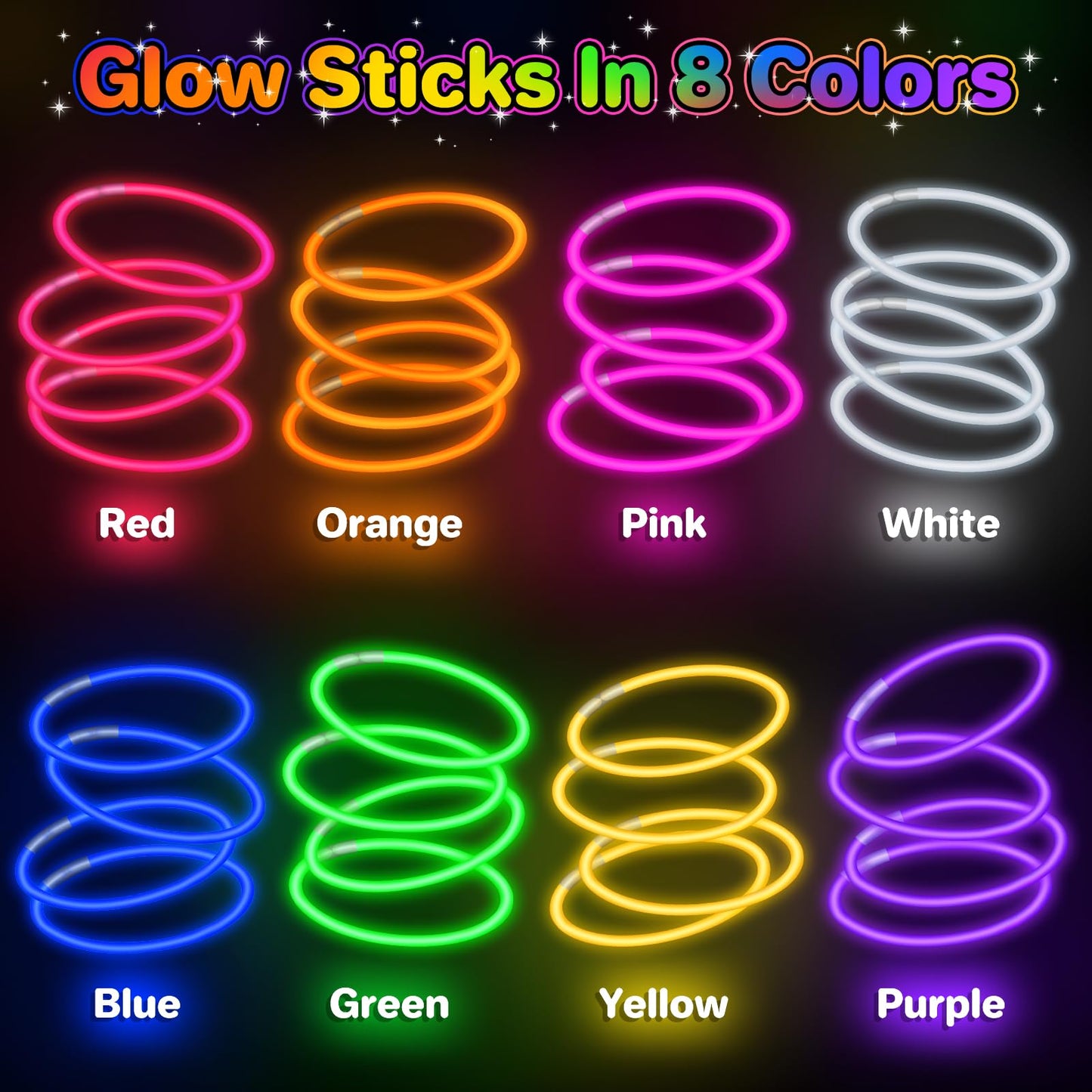 SpringFlower 480 PCS Glow Sticks Bulk Glow Sticks Bracelets For Party