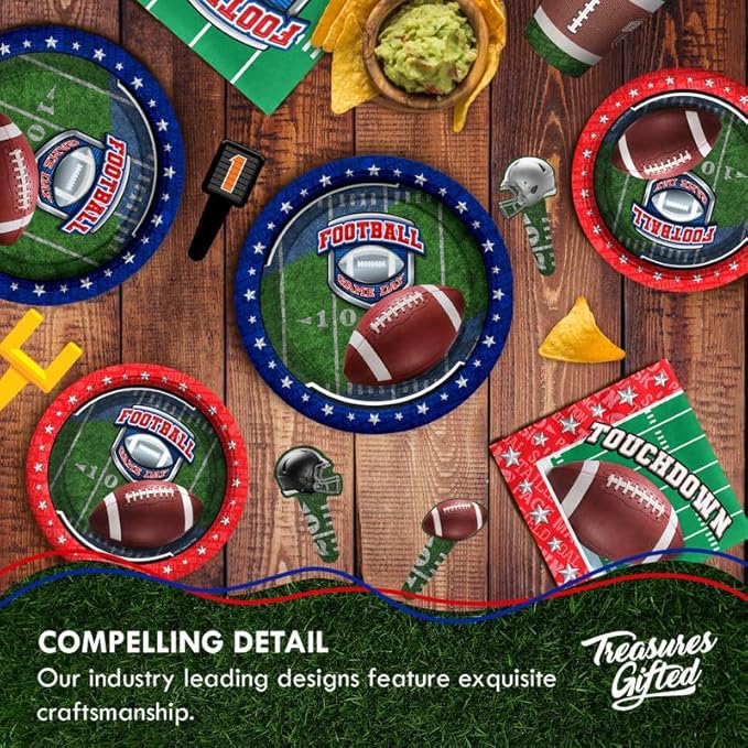 Treasures Gifted Football Party Decorations Serves 24 Dinnerware