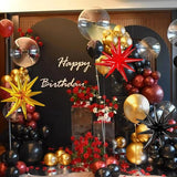 LOOLEY 137Pcs Red Black Gold Balloons Garland Arch Kit with Stars - 5