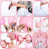 Kasyat 2 Sets Pink Bow Balloon Column Stand Kit with 2 Pink Bow Foil