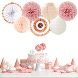 Pink Champagne Beige Rose Gold Boho Party Decorations 14Pcs Women