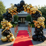 Black and Gold Balloon Arch Kit 114 Pcs Black and Gold Balloons