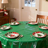 CIEOVO 12 Pcs Christmas Round Disposable Table Cover 84" Assorted