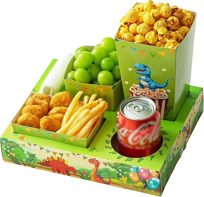 Movie Night Snack Trays 120pcs Include 20 Dinosaur Party Snack Trays