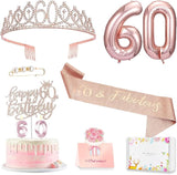 60th Birthday Decorations for Woman 60th Birthday Sash and Crown