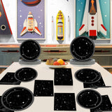 200Pcs Stars Birthday Party Decorations Galaxy Plates and