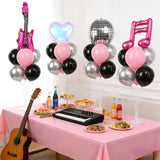 4 Sets Music Party Balloons Stand Kit with Music Note Guitar Disco