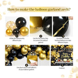 Black and Gold Birthday Decorations for Men Women 71pcs Black and