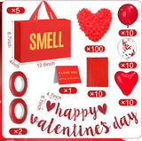 Soulchen 47 Pcs 5 Senses Gift Bags with Tissue Red Valentine Party
