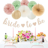 Sage Green Pink Beige Bridal Shower Party Decorations 36pcs Bride to