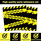 96 Pieces Construction Birthday Party Tableware Set for Dump Truck