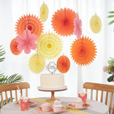 PAPER JAZZ Paper Flowers with Paper Fan Boho Hanging Decor Artificial