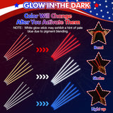 BUDI 467Pcs 4th of July Accessories Glow Sticks: Red White Blue Glow