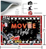Movie Night Party Backdrop Black and Red Movie Theme