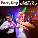 Party City 24pk LED Foam Glow Sticks 14”- Glow in the Dark Party