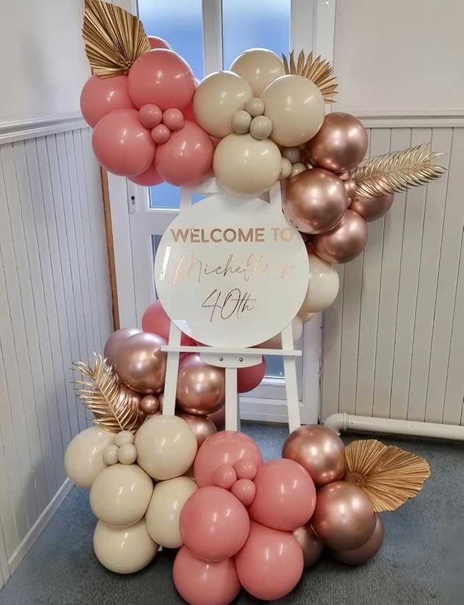 Retro Blush Pink Balloons,12 Inch 60pcs Rose Gold Balloons,Peach