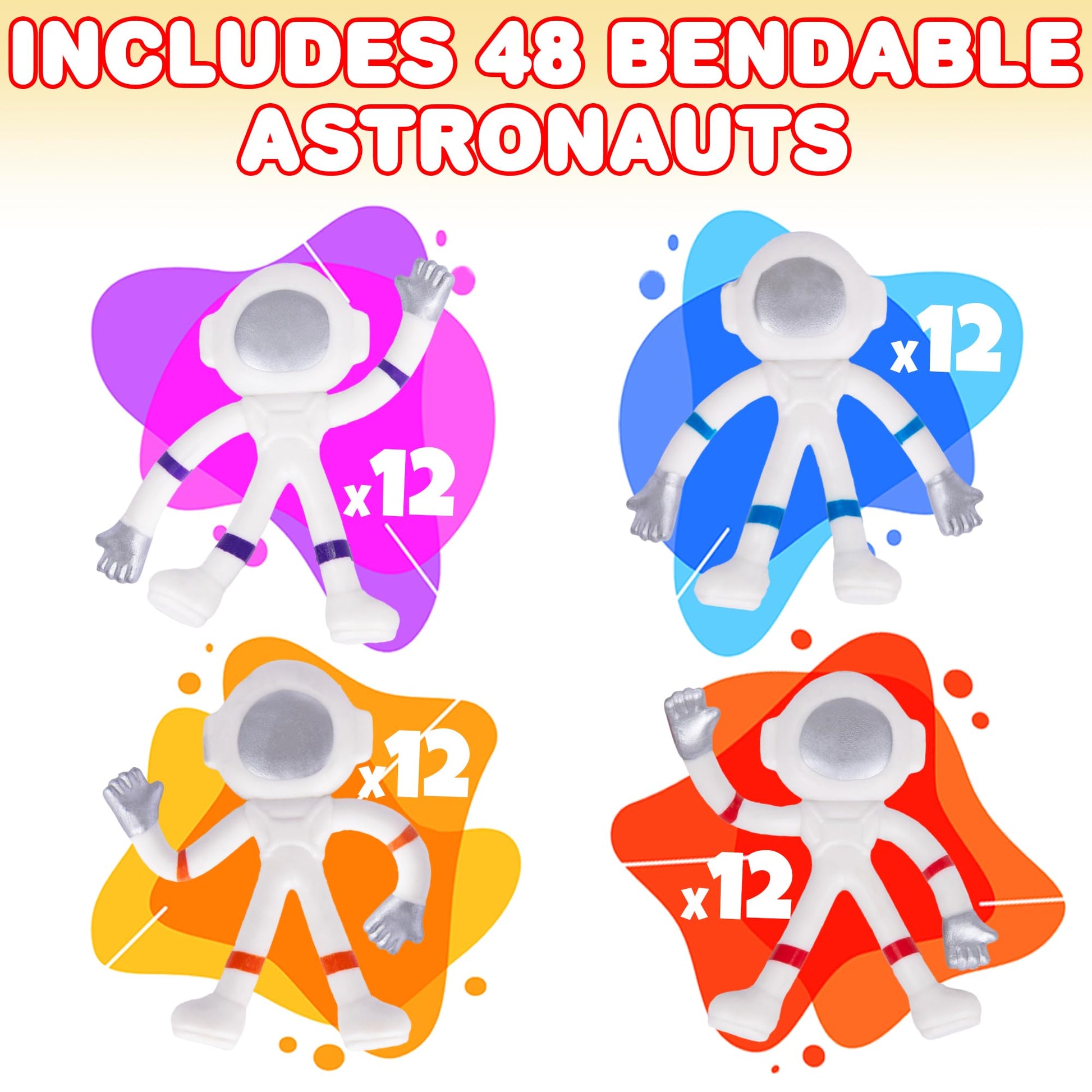 48 Piece Mini Bendable Astronaut Figurines, Astronaut