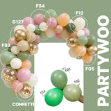 PartyWoo Pink and Green Balloons 65pcs 12 Inch Metallic Gold Sand