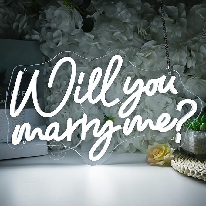 SYLHOME Will You Marry Me ? Led Neon Light Sign Hanging Proposal